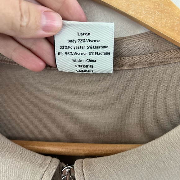 Varley Double Soft Lisburn Zip Through & The Slim Zip Hem Pant Light Taupe Set - Picture 8 of 16